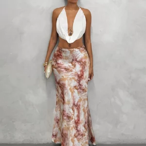 Women's Fashionable Long Halter Skirt Bodycon Midi Skirt Stylish Women's Clothing - Image 4