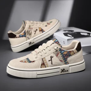 Mens Casual Sports Shoes New Outdoor High Quality Thick Sole Fashion Canvas Shoe Comfortable Breathable Luxury Men's Board Shoes - Image 2