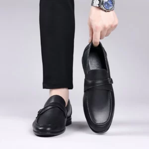 2026 Four Season Men's High Quality Fashion Leather Shoes Top Layer Cowhide Formal Business Casual Rubber Sole Non-slipeasea - Image 8