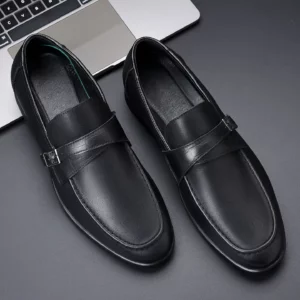 2026 Four Season Men's High Quality Fashion Leather Shoes Top Layer Cowhide Formal Business Casual Rubber Sole Non-slipeasea - Image 7