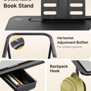 SAIJI XXL Extra Large TV Tray Table，Height & Tilt Adjustable Heavy Duty TV Trays for Eating, Working, Writing,Drawing, Recliner Table Couch Desk with LED Light, Cup Holder, Bookstand - Image 7