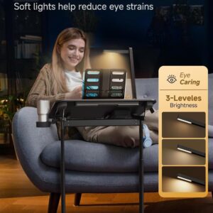 SAIJI XXL Extra Large TV Tray Table，Height & Tilt Adjustable Heavy Duty TV Trays for Eating, Working, Writing,Drawing, Recliner Table Couch Desk with LED Light, Cup Holder, Bookstand - Image 9