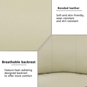 Bonded Leather Living Room Furniture Set Reclining Sofa Set Loveseat Furniture Sets in Living Room Sofa Recliners (3 Pieces, Beige) - Image 8