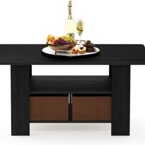Furinno Andrey Coffee Table with Bin Drawer, Americano/Medium Brown, Small Non-Lift Top - Image 4