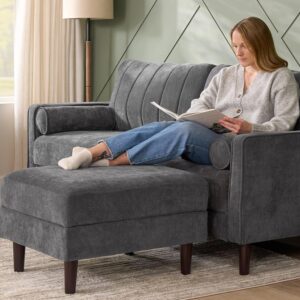 Bush Home 77-inch Sofa, Living Room Furniture, Max Collection, Iron Gray Chenille Fabric - Image 4
