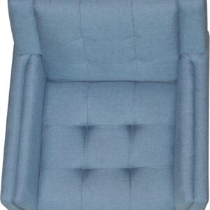 Christopher Knight Home Alisa Mid Century Modern Fabric Arm Chair, Blue and Walnut - Image 7