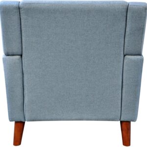 Christopher Knight Home Alisa Mid Century Modern Fabric Arm Chair, Blue and Walnut - Image 8