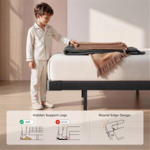 Floating Bed Frame Full Size with 4-Side Underbed RGB LED Lights & Charging Station, Modern Metal Platform Bed No Box Spring Needed, 10in Comfort Height, Sturdy 1000lbs Support for Bedroom - Image 6