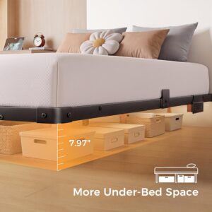 Floating Bed Frame Full Size with 4-Side Underbed RGB LED Lights & Charging Station, Modern Metal Platform Bed No Box Spring Needed, 10in Comfort Height, Sturdy 1000lbs Support for Bedroom - Image 7