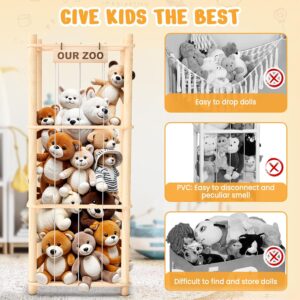 Woodure Stuffed Animal Storage & Organizer, Wooden Cute Zoo Toy Holder for Toddler Rooms, Playrooms & Bedrooms - Image 4