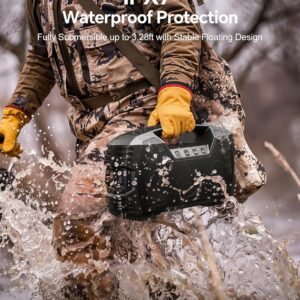 IPX7 Waterproof Outdoor Bluetooth Speaker, Wireless, 90W(Peak), 32H Playtime, Floating Design, Deep Bass & Loud Stereo Sound, Portable with Handle, Rugged for Pool, Beach, Kayaking, Hiking, Black - Image 8