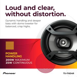 Pioneer F-Series TS-F1634R 6.5” 2-Way Speakers (Pair) – 200W Max, Balanced Sound + Smooth Treble, Great Stock Replacement, High-Efficiency Speaker Designed for OEM Power - Image 4