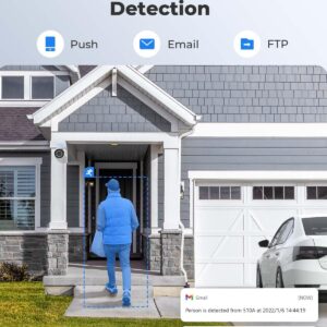 REOLINK 5MP PoE Security Camera, Outdoor Indoor Surveillance for home, Person/Vehicle/Pet Detection, Time-Lapse, 100ft IR Night Vision, Work with Smart Home, support 512GB SD Card, RLC-510A(Pack of 2) - Image 6