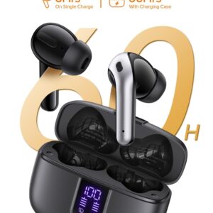 TAGRY Bluetooth Headphones True Wireless Earbuds 60H Playback LED Power Display Earphones with Wireless Charging Case IPX5 Waterproof in-Ear Ear buds with Mic for TV Smart Phone Laptop Computer Sports - Image 3