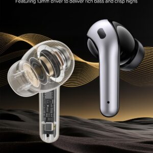 TAGRY Bluetooth Headphones True Wireless Earbuds 60H Playback LED Power Display Earphones with Wireless Charging Case IPX5 Waterproof in-Ear Ear buds with Mic for TV Smart Phone Laptop Computer Sports - Image 4