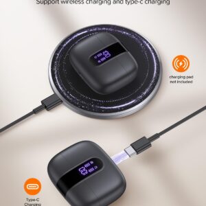 TAGRY Bluetooth Headphones True Wireless Earbuds 60H Playback LED Power Display Earphones with Wireless Charging Case IPX5 Waterproof in-Ear Ear buds with Mic for TV Smart Phone Laptop Computer Sports - Image 6