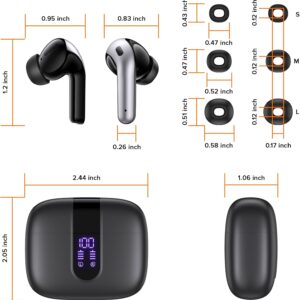 TAGRY Bluetooth Headphones True Wireless Earbuds 60H Playback LED Power Display Earphones with Wireless Charging Case IPX5 Waterproof in-Ear Ear buds with Mic for TV Smart Phone Laptop Computer Sports - Image 8