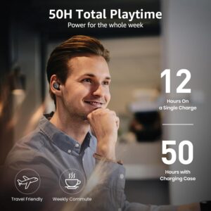 TOZO T6 Wireless Earbuds, Bluetooth Ear Buds, Stereo Sound in Ear Headphones, 50 Hours Playtime, AI Clear Call, Wireless Charging Case, APP Customizable EQs, IPX8 Waterproof Earphones - Image 3