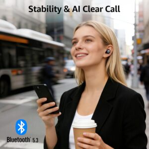 TOZO T6 Wireless Earbuds, Bluetooth Ear Buds, Stereo Sound in Ear Headphones, 50 Hours Playtime, AI Clear Call, Wireless Charging Case, APP Customizable EQs, IPX8 Waterproof Earphones - Image 8