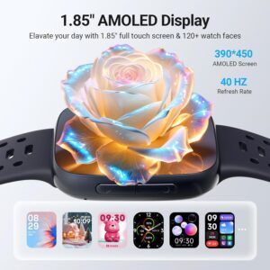 Smart Watches for Men Android iPhone (2 Bands), [1.85" AMOLED Screen] Smartwatch Fitness Tracker 3ATM Waterproof with Bluetooth Calls, AI Control, Heart Rate/SpO2/Sleep Monitor, 7 Days Battery - Image 2