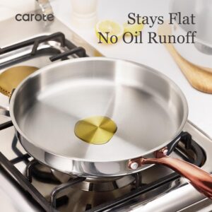 CAROTE 21pcs Tri-Ply Stainless Steel Cookware Set, Pots and Pans Set, Non Toxic Induction Kitchen Cooking Sets, Cookware Collection, Mirror Polish, Gold - Image 7