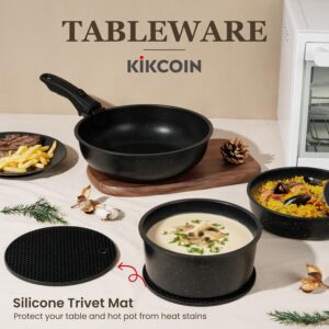 Nonstick Pots and Pans Set - 20 Pack KIKCOIN Stackable Cookware Set with Detachable Handle, RV Kitchen Cooking Set with Removable Handles - Oven Safe, Induction Ready (Black) - Image 9