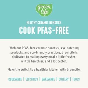GreenLife Soft Grip 16 Piece Cookware Set, Non-Toxic PFAS-Free Ceramic Nonstick, Pots, Frying, Sauce, Saute, Glass Lids, Stay-Cool Handles, Wobble Free Bases, Dishwasher & Oven Safe, Turquoise - Image 9