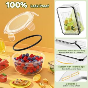 JSCARES 40 PCS Food Storage Containers with Lids Airtight (20 Lids &20 Containers) - Leakproof Meal-Prep Containers for Kitchen Storage Reusable Plastic Microwave/Dishwasher Safe with Labels & Pen - Image 3