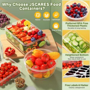 JSCARES 40 PCS Food Storage Containers with Lids Airtight (20 Lids &20 Containers) - Leakproof Meal-Prep Containers for Kitchen Storage Reusable Plastic Microwave/Dishwasher Safe with Labels & Pen - Image 4