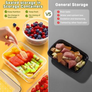 JSCARES 40 PCS Food Storage Containers with Lids Airtight (20 Lids &20 Containers) - Leakproof Meal-Prep Containers for Kitchen Storage Reusable Plastic Microwave/Dishwasher Safe with Labels & Pen - Image 5
