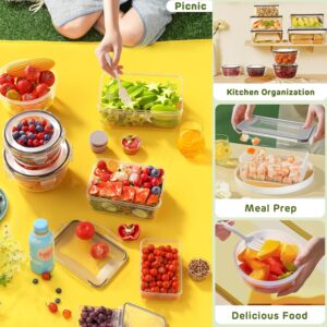 JSCARES 40 PCS Food Storage Containers with Lids Airtight (20 Lids &20 Containers) - Leakproof Meal-Prep Containers for Kitchen Storage Reusable Plastic Microwave/Dishwasher Safe with Labels & Pen - Image 7