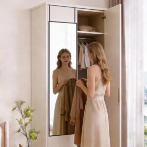 DUMOS 47"x14" Full Length Door Mirror, Full Body Mirror with Aluminum Alloy Thin Frame, Leaning or Hanging, Suitable for Bedroom, Livingroom, Cloakroom, Black - Image 5