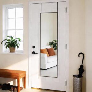 DUMOS 47"x14" Full Length Door Mirror, Full Body Mirror with Aluminum Alloy Thin Frame, Leaning or Hanging, Suitable for Bedroom, Livingroom, Cloakroom, Black - Image 6
