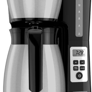 BLACK+DECKER 12 Cup Thermal Programmable Coffee Maker with Brew Strength and VORTEX Technology, Black/Steel, CM2046S - Image 4