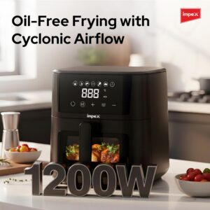 Impex AF 4307 Air Fryer With Adjustable Temperature Control, Overheating Protection 4.5 L 1200W Black - Image 7