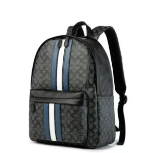 New backpack leather fashion trend splicing contrasting color backpack travel bag - Image 1