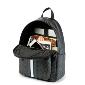 New backpack leather fashion trend splicing contrasting color backpack travel bag - Image 5