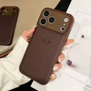 Personalized Luxury Customized Name 3D DIY Hot Engrave Faux Leather Phone Case For iPhone 17 16 15 14 13 Pro Max Plus Air - Image 2
