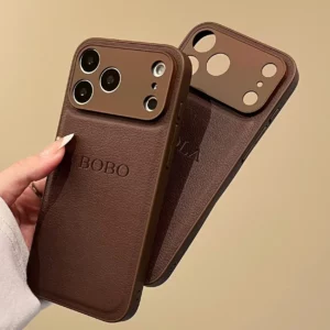 Personalized Luxury Customized Name 3D DIY Hot Engrave Faux Leather Phone Case For iPhone 17 16 15 14 13 Pro Max Plus Air - Image 4