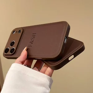 Personalized Luxury Customized Name 3D DIY Hot Engrave Faux Leather Phone Case For iPhone 17 16 15 14 13 Pro Max Plus Air - Image 5
