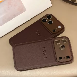 Personalized Luxury Customized Name 3D DIY Hot Engrave Faux Leather Phone Case For iPhone 17 16 15 14 13 Pro Max Plus Air - Image 6
