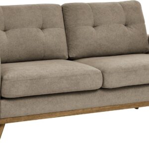 Ball & Cast 67.7" Loveseat Sofa,Mid Century Modern Love Seat Couches for Living Room,Button Tufted Upholstered Small Couch with Solid Wood Legs for Bedroom,Apartment,Office,Easy Assembly,Camel - Image 3