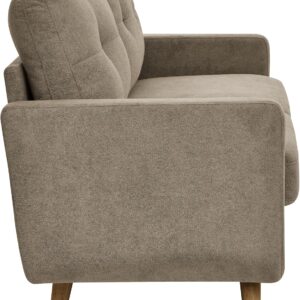 Ball & Cast 67.7" Loveseat Sofa,Mid Century Modern Love Seat Couches for Living Room,Button Tufted Upholstered Small Couch with Solid Wood Legs for Bedroom,Apartment,Office,Easy Assembly,Camel - Image 4