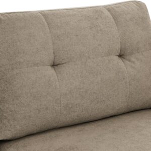 Ball & Cast 67.7" Loveseat Sofa,Mid Century Modern Love Seat Couches for Living Room,Button Tufted Upholstered Small Couch with Solid Wood Legs for Bedroom,Apartment,Office,Easy Assembly,Camel - Image 6