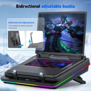 IETS GT600 RGB Laptop Cooling Pad Equipped with Gigantic Turbo-Fan（5.5inch Diameter）,Sealed Foam for Rapid Cooling Gaming Laptop,14.1-19.3 inch Laptop Cooler with 3-Port USB Hub,Dust Filter - Image 5