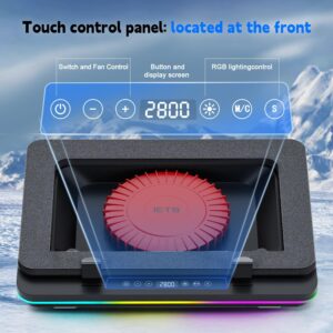 IETS GT600 RGB Laptop Cooling Pad Equipped with Gigantic Turbo-Fan（5.5inch Diameter）,Sealed Foam for Rapid Cooling Gaming Laptop,14.1-19.3 inch Laptop Cooler with 3-Port USB Hub,Dust Filter - Image 7
