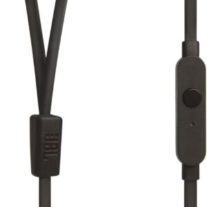 JBL Tune 110 Wired In-Ear Headphones, Deep and Powerful Pure Bass Sound, 1-Button Remote/Mic, Tangle-Free Flat Cable, Ultra Comfortable Fit - Black, JBLT110BLK - Image 4