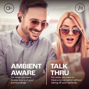 JBL Wave Beam True Wireless Earbuds, Deep Bass, Comfort Fit, 32H Battery, Smart Ambient, TalkThru, Hands-Free + VoiceAware, Water and Dust Resistant - Black, JBLWBEAMBLK - Image 5