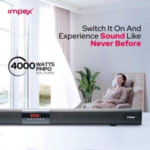Impex 2.0 Channel Soundbar 4000W PMPO,With Remote, LED Display, Clear Voice Soundbar Smart Bluetooth Speaker for TV, Bluetooth, USB, HDMI, AUX, Optical - SB 1401 - Image 3