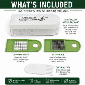 Vidalia Chop Wizard Vegetable Chopper – Original As Seen On TV Food Dicer with 2 Stainless Steel Blades, Large 2-Cup Container, Cleaning Tool, Dishwasher Safe Onion & Vegetable and Fruit Cutter - Image 3